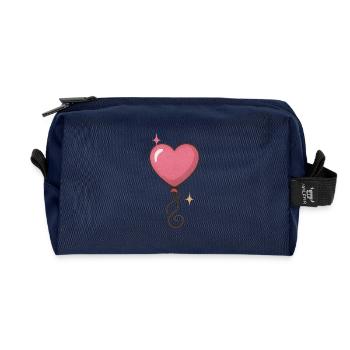 Glitzerherz Ballon Muster - Recycelte Kulturtasche - Navy - Vorne