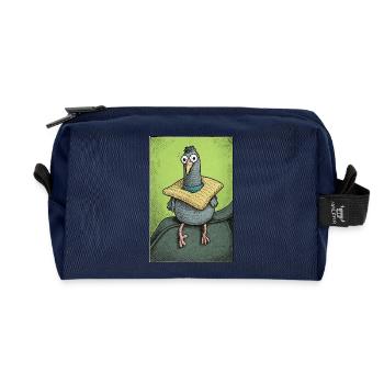 Sir Gurrington sits - Recycled Toiletry Zip Bag - navy - Front