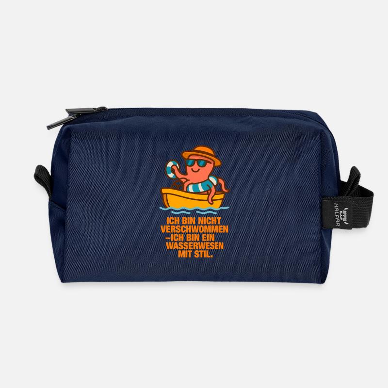 Ich_bin_nicht_verschwommen_ich_bin_ein_Wasserwe - Recycelte Kulturtasche - Navy