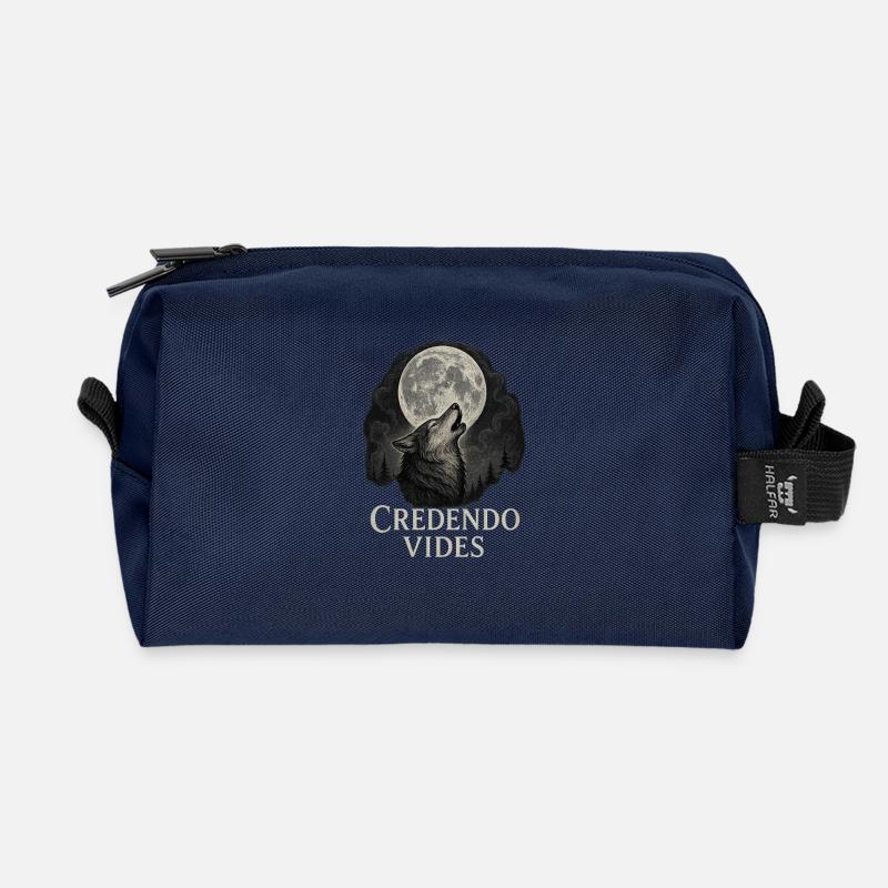 Majestätischer Wolf - Recycelte Kulturtasche - Navy