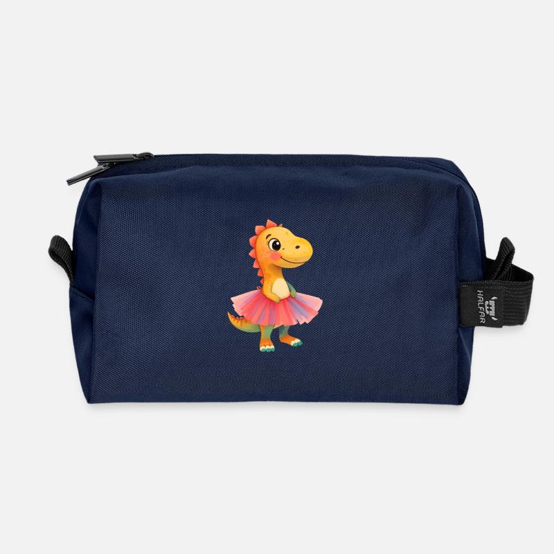 Dino Ballerina im Tutu - Recycelte Kulturtasche - Navy