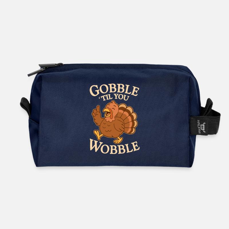 Verschlingen, bis du wackelst THANKSGIVING - Recycelte Kulturtasche - Navy