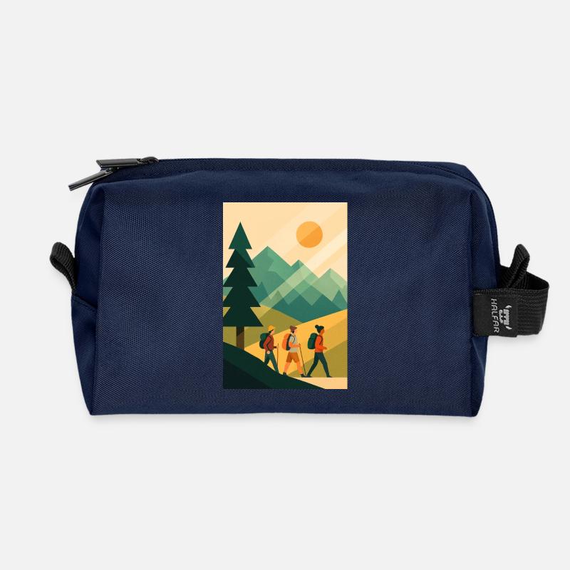 Minimalistisches Bergabenteuer - Recycelte Kulturtasche - Navy