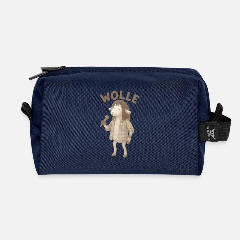 Wolle Schaf mit Mikrofon - Recycelte Kulturtasche - Navy