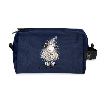 Fleece Navidad Weihnachtsschaf Cartoon Schaf - Recycelte Kulturtasche - Navy - Vorne
