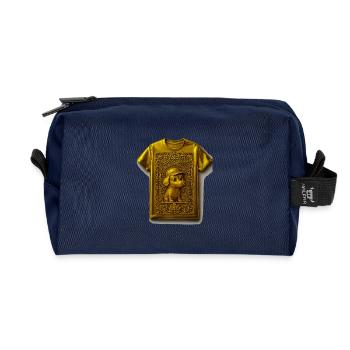 T-shirt chiot doré aux ornements - Trousse de toilette en tissu recyclé - marine - Devant