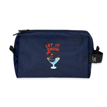 Let It Snow Snowman Cocktail Design - Recycelte Kulturtasche - Navy - Vorne