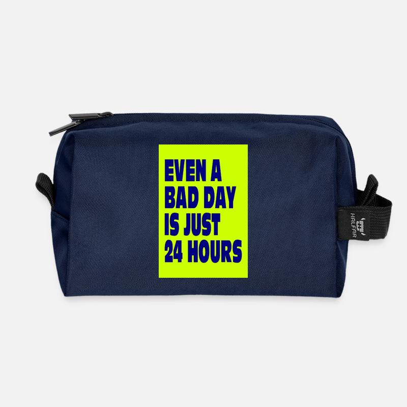 Even a Bad Day Is Just 24 Hours - Recycelte Kulturtasche - Navy