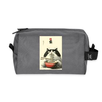 Neko Noodle Feast - Recycled Toiletry Zip Bag - anthracite - Front