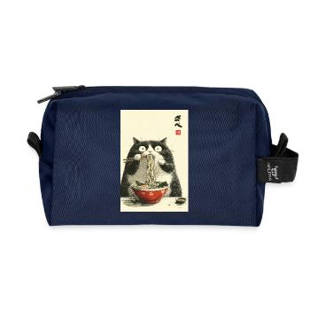 Ramen-Katzen-Nudelfreude - Recycelte Kulturtasche - Navy - Vorne