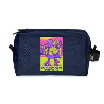 Neon_Pigeon_Roller-Skater - Recycelte Kulturtasche - Navy - Vorne