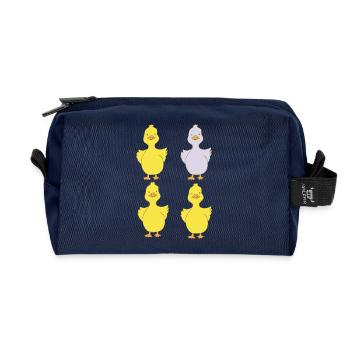 Four ducks one purple - Recycled Toiletry Zip Bag - navy - Front