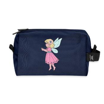 Süße Fee im rosa Kleid - Recycelte Kulturtasche - Navy - Vorne