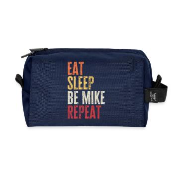 Manger Dormir Être Mike Répète Nom Rétro - Trousse de toilette en tissu recyclé - marine - Devant