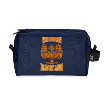 Wachsen braucht Raum - Recycelte Kulturtasche - Navy - Vorne