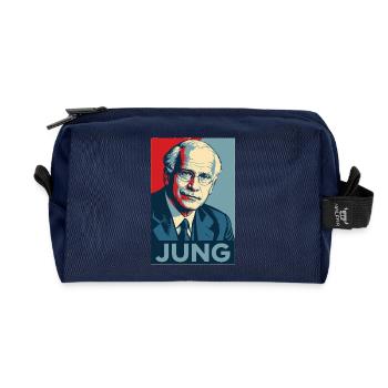 Jung Pop Art Porträt - Recycelte Kulturtasche - Navy - Vorne