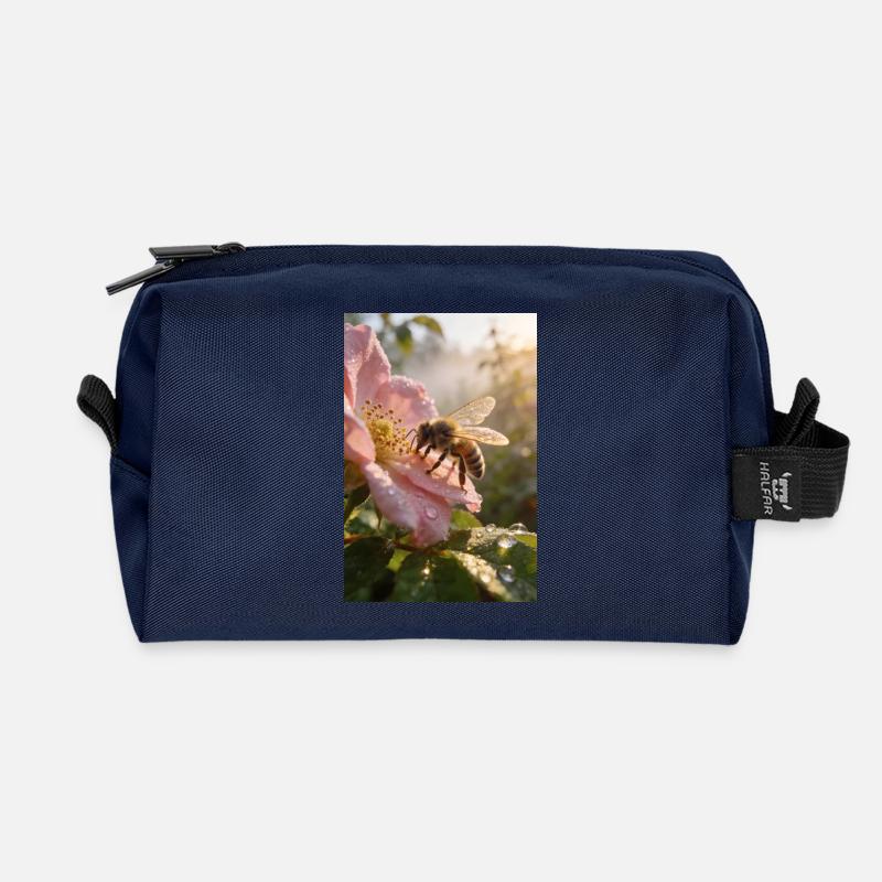 Rosée du matin - Trousse de toilette en tissu recyclé - marine