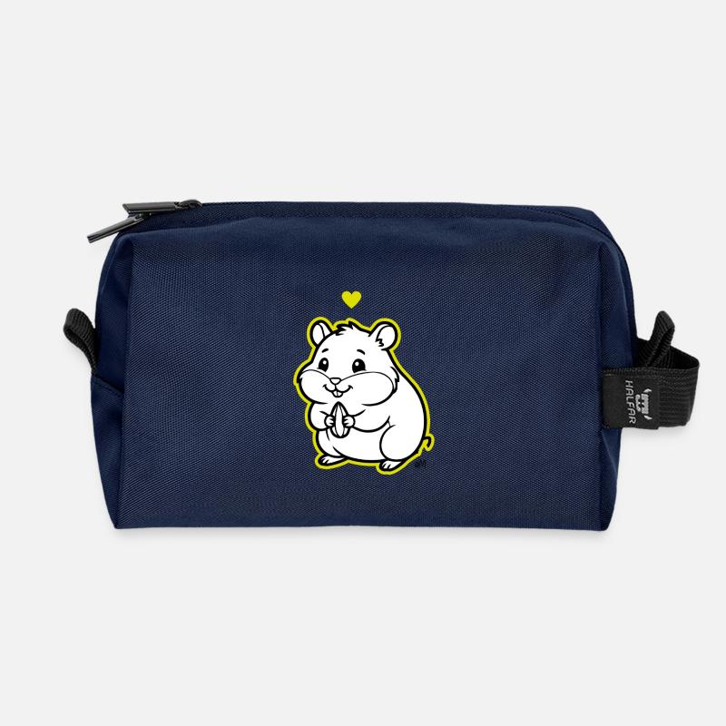 Arnold_the_Hamster - Recycled Toiletry Zip Bag - navy