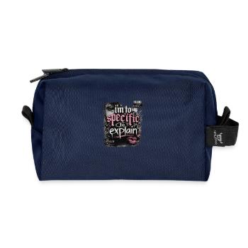 Too specific to explain – Gothic Pink - Recycled Toiletry Zip Bag - navy - Front