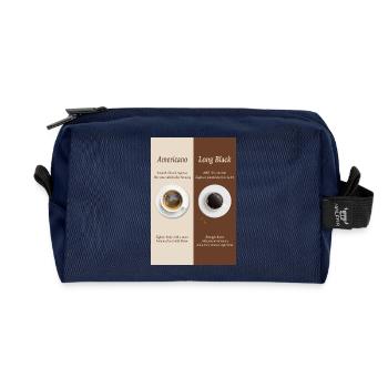 Americano vs Long Black Coffee Poster - Recycled Toiletry Zip Bag - navy - Front