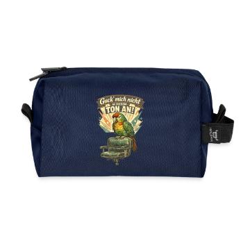 Guck Mich Nicht In Diesem Ton An Papagei - Recycelte Kulturtasche - Navy - Vorne