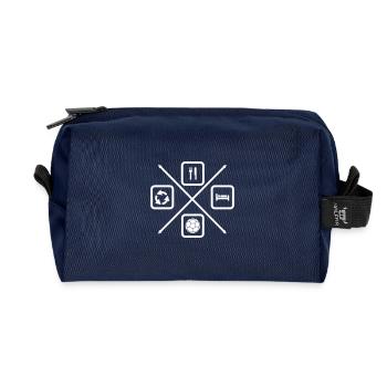 Der Lebenszyklus eines Handballspielers - Recycelte Kulturtasche - Navy - Vorne