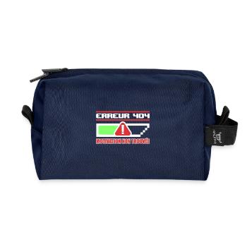 Erreur 404 motivation non trouvée,Geek,Gamer - Trousse de toilette en tissu recyclé - marine - Devant