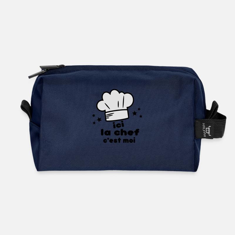c'est moi(la chef) - Trousse de toilette en tissu recyclé - marine