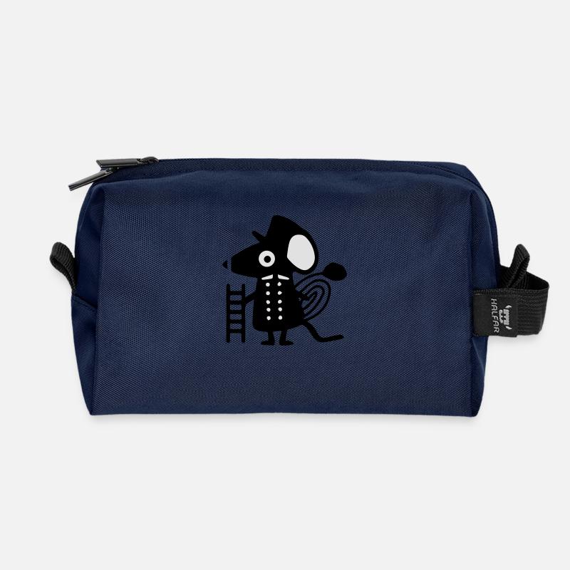 Maus als Schornsteinfeger - Recycelte Kulturtasche - Navy