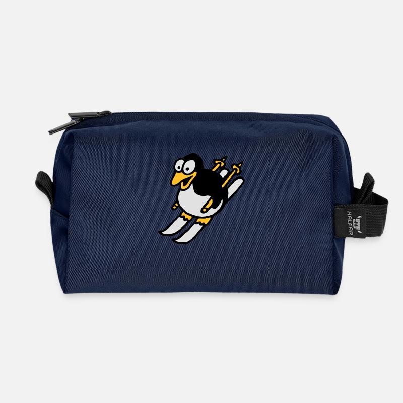 pinguin_ski_022011_i_3c - Recycelte Kulturtasche - Navy