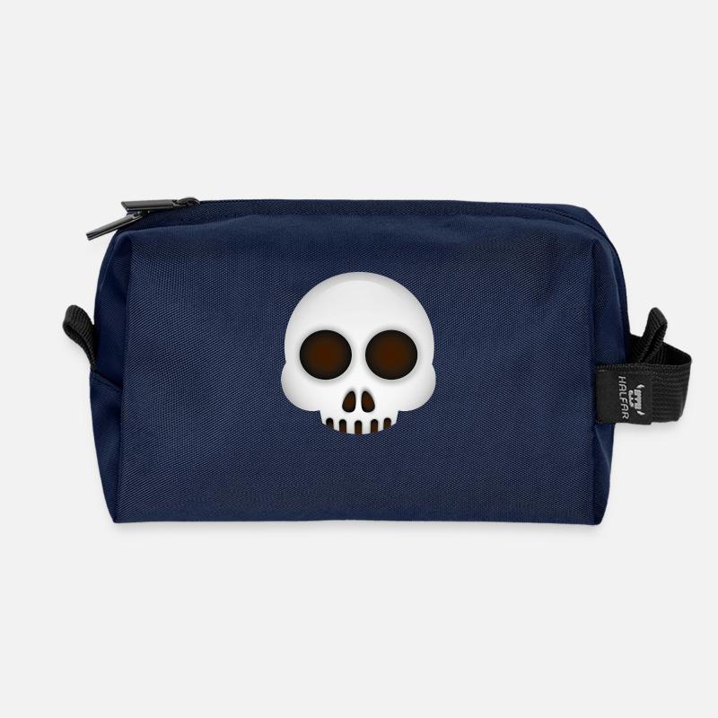 Smiley Skull - Recycelte Kulturtasche - Navy