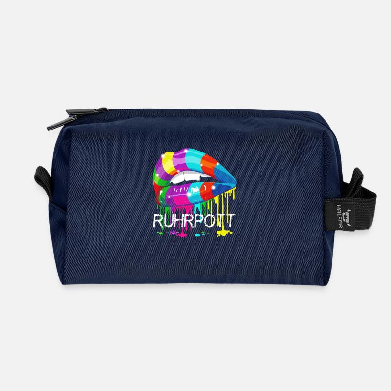 Ruhrpott Rainbow Lips - Recycelte Kulturtasche - Navy
