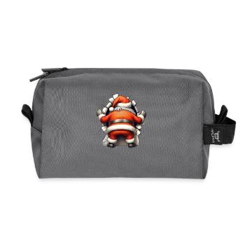 Santa in the hole from behind 3 - Recycled Toiletry Zip Bag - anthracite - Front