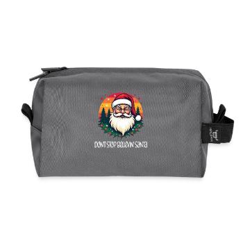 Don't stop believin Santa retro Santa Claus - Recycled Toiletry Zip Bag - anthracite - Front