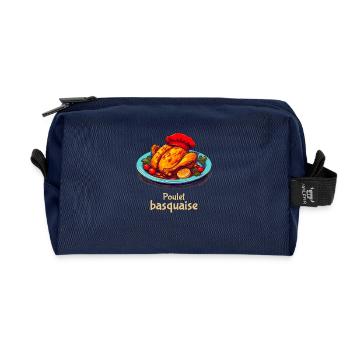 Chicken Basquaise - Plain text - Recycled Toiletry Zip Bag - navy - Front