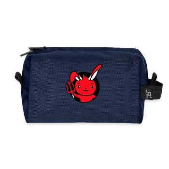 Bunny Devil Demon Evil Satan Hell Trident Costume - Recycled Toiletry Zip Bag - navy - Front