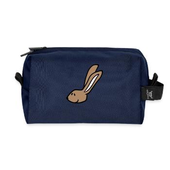 Hase Kaninchen Häschen Cartoon Kleintier niedlich - Recycelte Kulturtasche - Navy - Vorne
