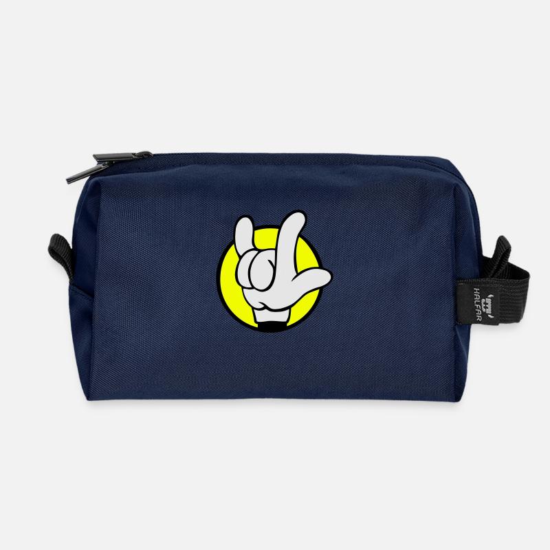 i love you sign - Recycelte Kulturtasche - Navy