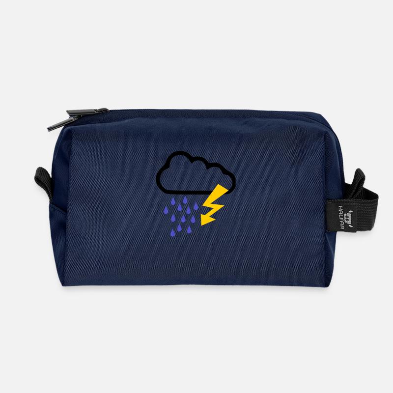 Orage - Temps - Flash - Trousse de toilette en tissu recyclé - marine