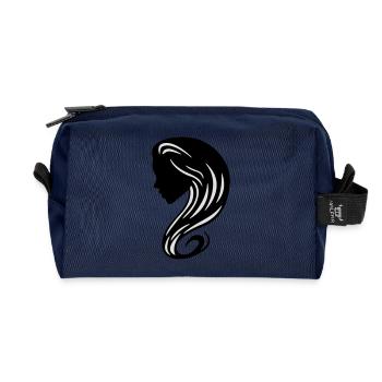 Schatten Frau 2 - Recycelte Kulturtasche - Navy - Vorne