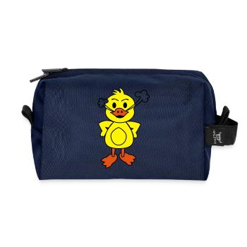 Wütende Ente - Recycelte Kulturtasche - Navy - Vorne