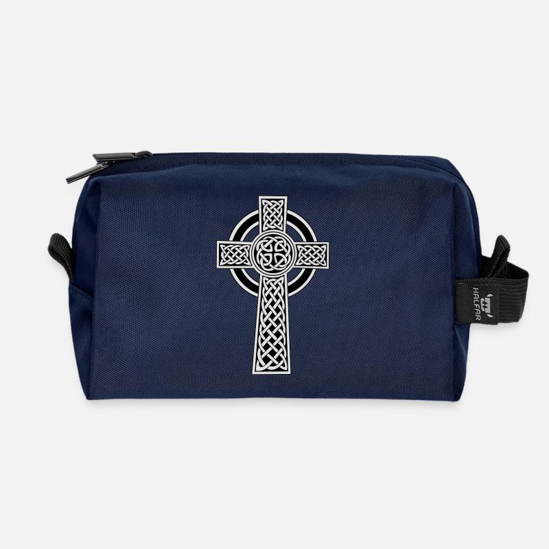 Celtic cross - Recycelte Kulturtasche - Navy