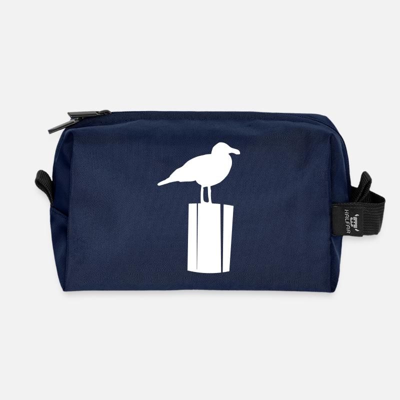 Möwe sitzend - Recycelte Kulturtasche - Navy