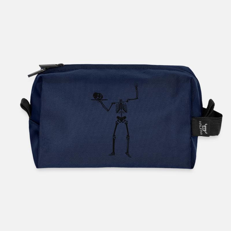 Skelett - Recycelte Kulturtasche - Navy