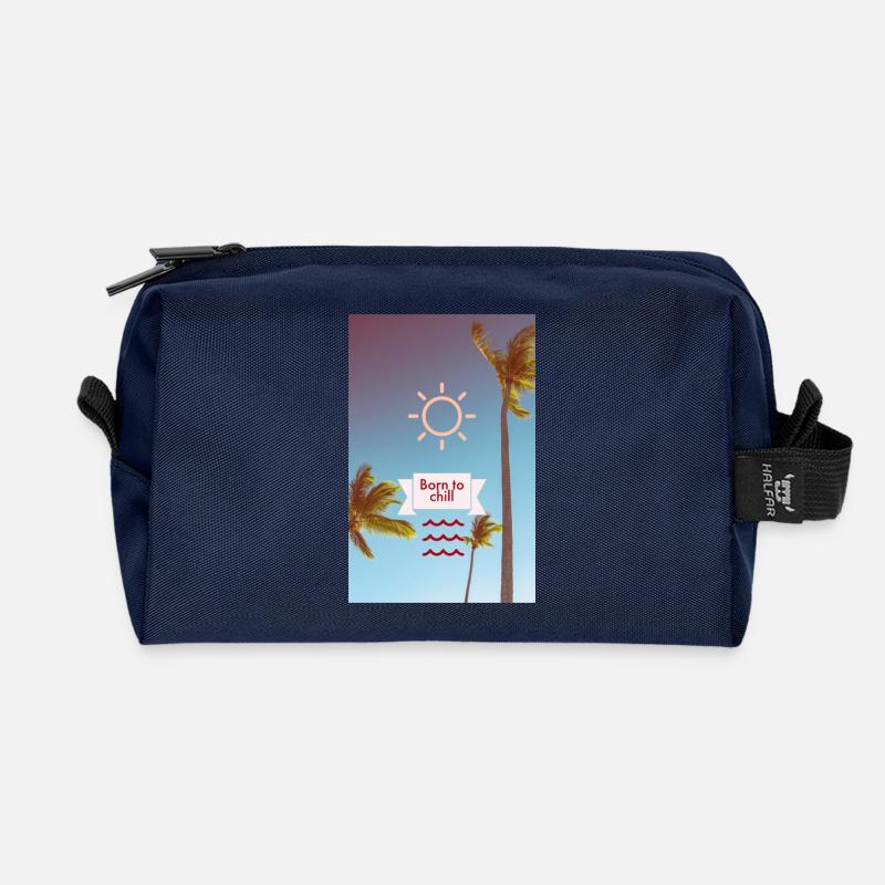 born to chill - Recycelte Kulturtasche - Navy