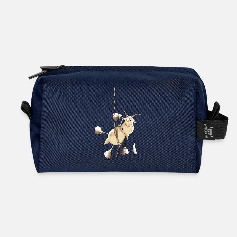 Abenteuerlustiger Steinbock - Bergsteiger - Recycelte Kulturtasche - Navy