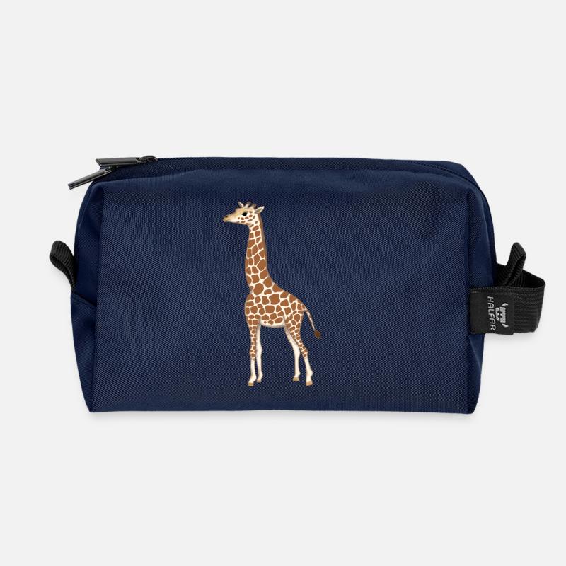Giraffe Kinder - Recycelte Kulturtasche - Navy
