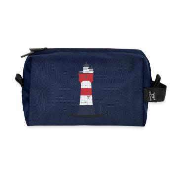 Lighthouse Red sand without text, North Sea, Offshore - Recycled Toiletry Zip Bag - navy - Front