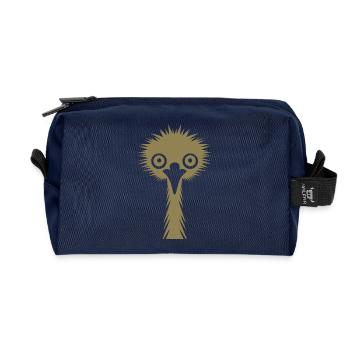 Silhouette gracieuse : émeu et autruche en silhouette - Trousse de toilette en tissu recyclé - marine - Devant