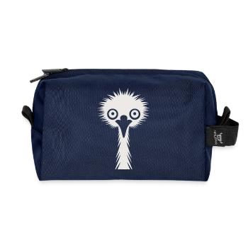 Silhouette gracieuse : émeu et autruche en silhouette - Trousse de toilette en tissu recyclé - marine - Devant